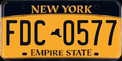 NY license plate FDC0577