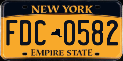 NY license plate FDC0582