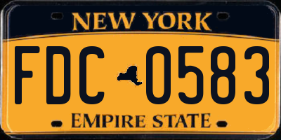 NY license plate FDC0583
