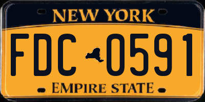 NY license plate FDC0591