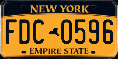 NY license plate FDC0596