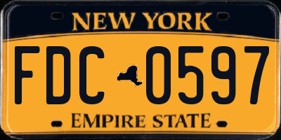 NY license plate FDC0597