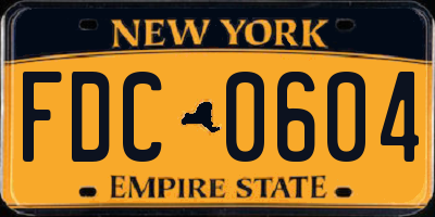 NY license plate FDC0604