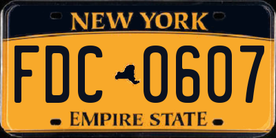 NY license plate FDC0607