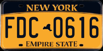 NY license plate FDC0616