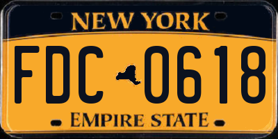 NY license plate FDC0618