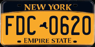 NY license plate FDC0620