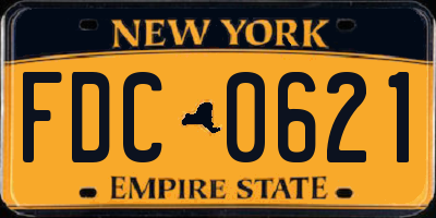 NY license plate FDC0621