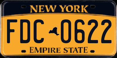 NY license plate FDC0622
