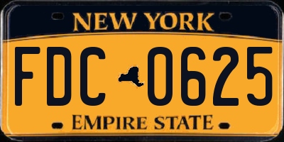 NY license plate FDC0625