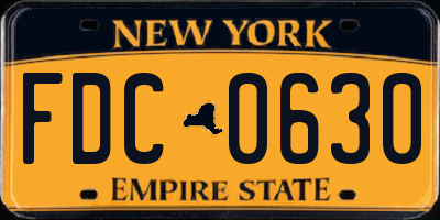 NY license plate FDC0630