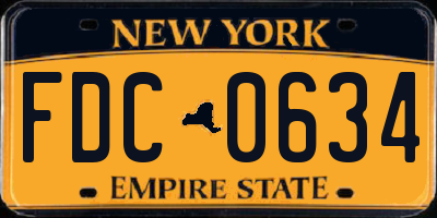 NY license plate FDC0634