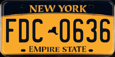 NY license plate FDC0636