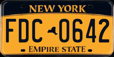 NY license plate FDC0642