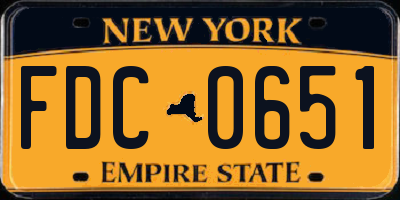 NY license plate FDC0651