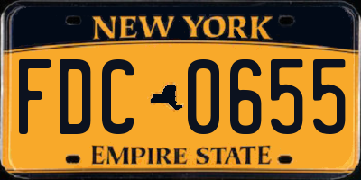 NY license plate FDC0655