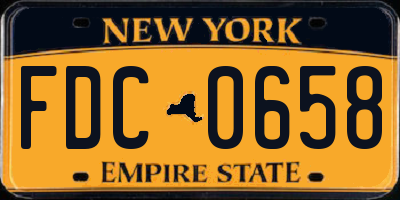 NY license plate FDC0658