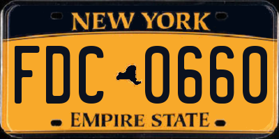 NY license plate FDC0660