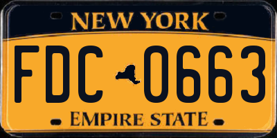 NY license plate FDC0663