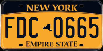 NY license plate FDC0665