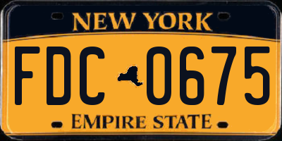 NY license plate FDC0675