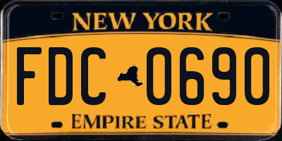 NY license plate FDC0690