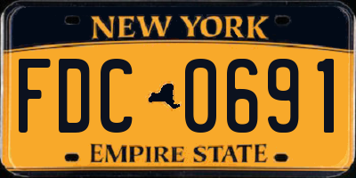 NY license plate FDC0691