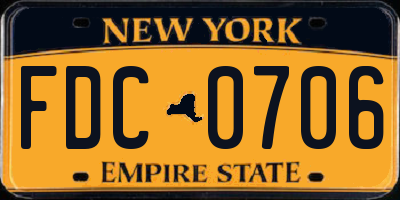 NY license plate FDC0706