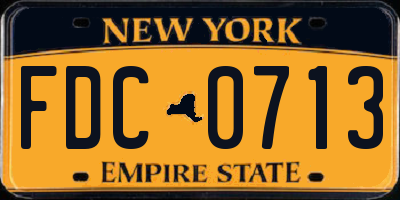 NY license plate FDC0713