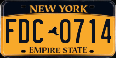 NY license plate FDC0714