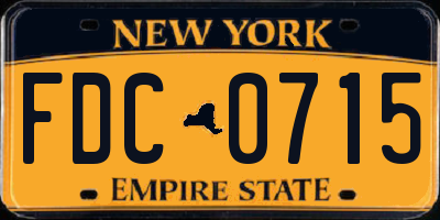 NY license plate FDC0715