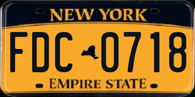 NY license plate FDC0718