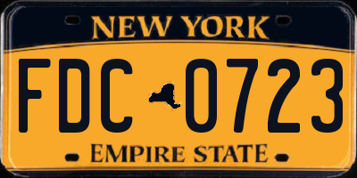 NY license plate FDC0723