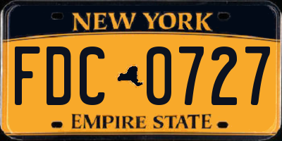 NY license plate FDC0727