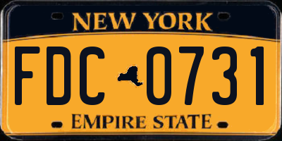 NY license plate FDC0731