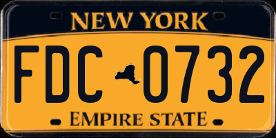 NY license plate FDC0732
