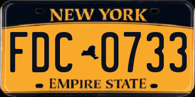 NY license plate FDC0733