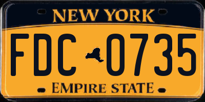 NY license plate FDC0735