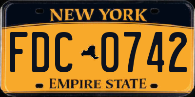 NY license plate FDC0742