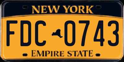 NY license plate FDC0743