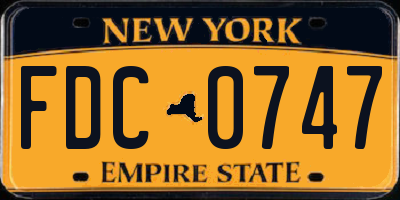 NY license plate FDC0747