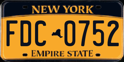 NY license plate FDC0752
