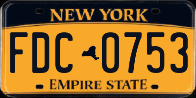 NY license plate FDC0753