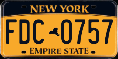 NY license plate FDC0757