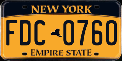 NY license plate FDC0760