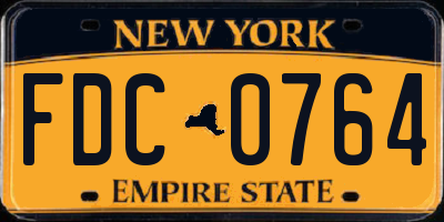 NY license plate FDC0764