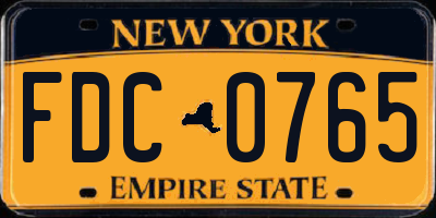 NY license plate FDC0765
