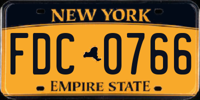 NY license plate FDC0766