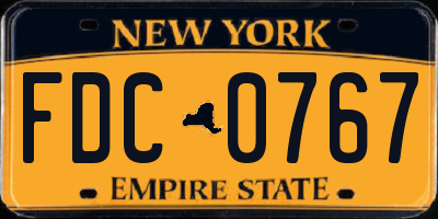 NY license plate FDC0767