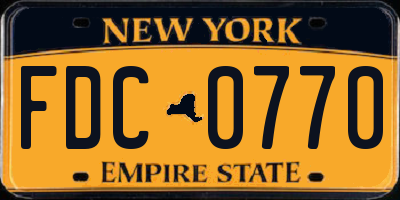 NY license plate FDC0770
